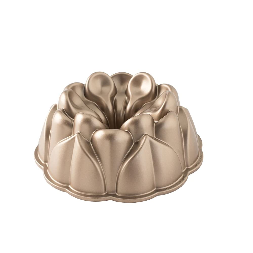 Nordic Ware Backform Magnolia Bundt Aluminium Gold, 25,1cm x 25,1cm, NW 93848 25,1cm Gold, 25,1cm Go