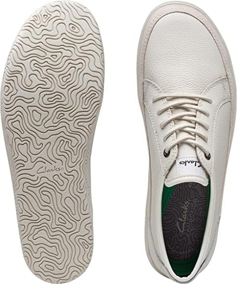 Clarks Herren Hodson Lace Sneaker 42.5 EU Ivory Leather, 42.5 EU Ivory Leather