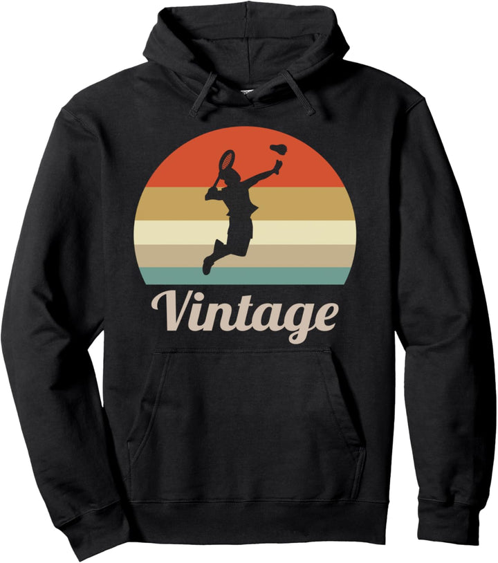 Badminton Federball Spieler Mannschaft Vintage Retro Style Pullover Hoodie