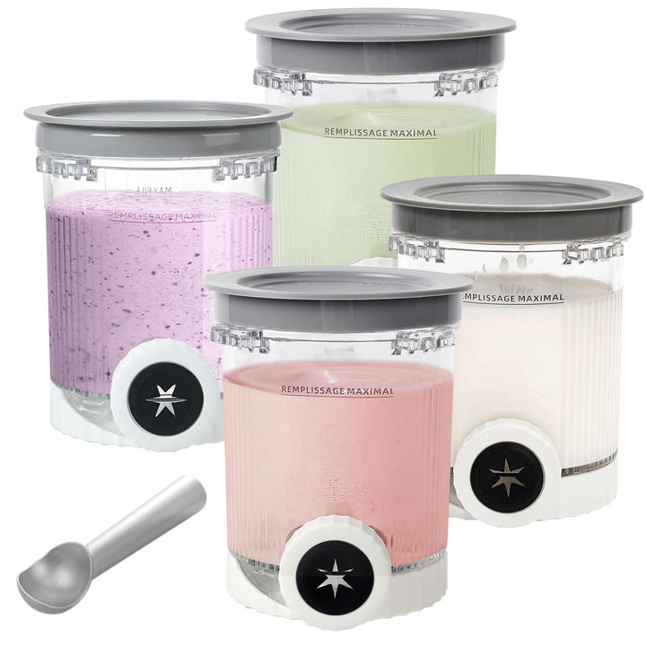 4er-Ninja Creami Swirl - Pack Behälter für Ninja Creami Swirl Pints und Deckel, Eisbehälter Ko