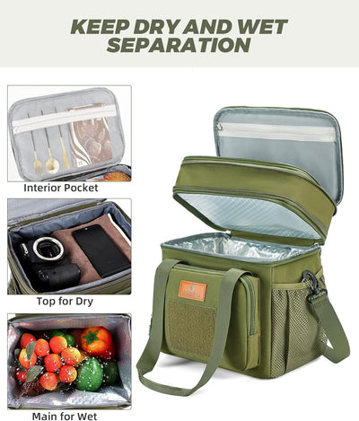 HSHRISH Lunchtasche, doppellagige isolierte grosse Kühltasche für Herren Erwachsene wasserdichte aus
