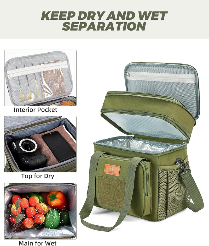HSHRISH Lunchtasche, doppellagige isolierte grosse Kühltasche für Herren Erwachsene wasserdichte aus
