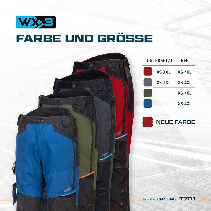 Portwest WX3 Service Bundhose, Grösse: 33, Farbe: Metal Grau, T701MGR33 Metal Grey 33 Regular Length
