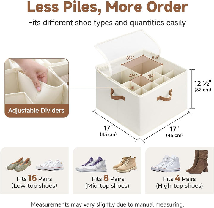 StorageWorks Schuh-Organizer für Schrank, Schuhboxen stapelbar, grosse Schuhorganizer platzsparend f