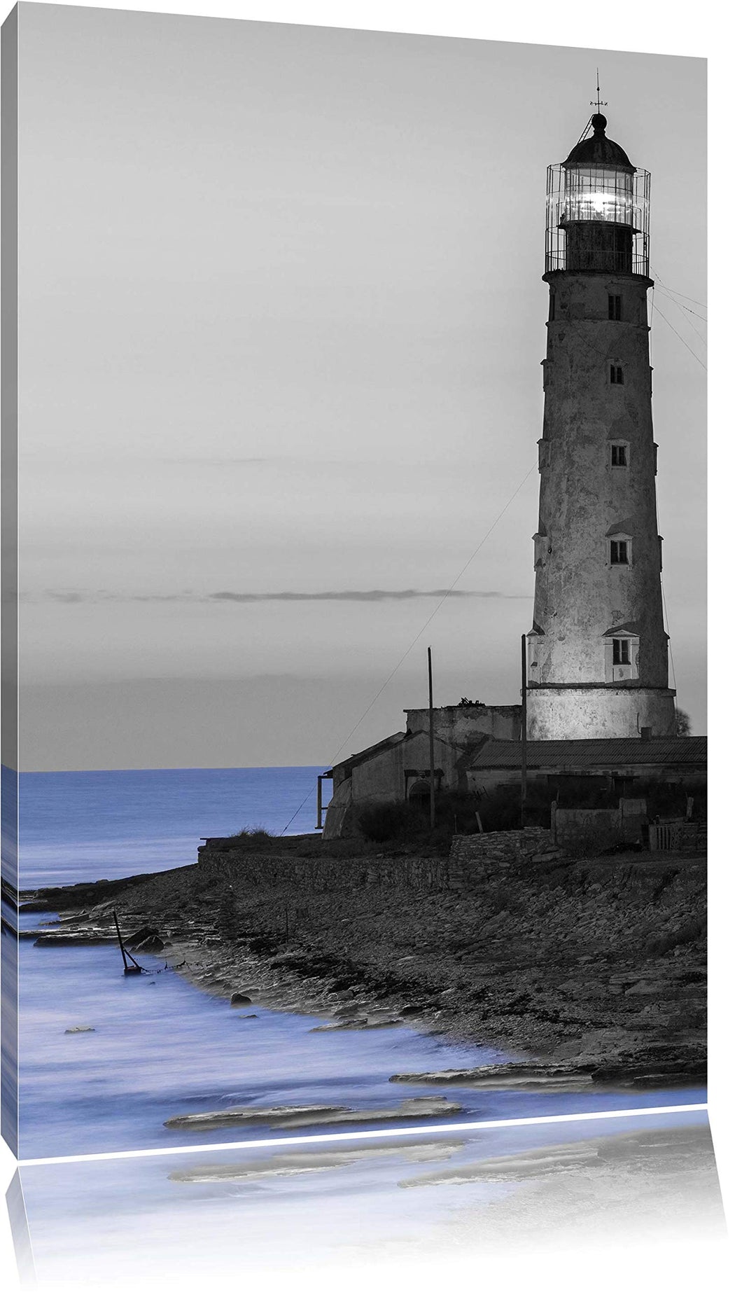 Pixxprint Alter Leuchtturm bei Sonnenuntergang als Leinwandbild/Grösse: 120x80 cm/Wandbild/Kunstdruc
