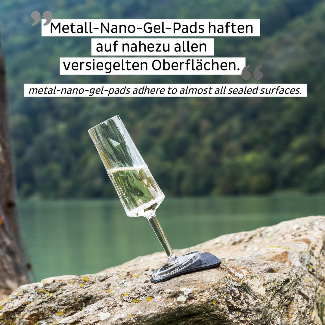 silwy® Hightech-Kunststoff-Magnet-Gläser inkl. Metall-Nano-Gel-Pads – rutschfeste Campinggläser, Boo