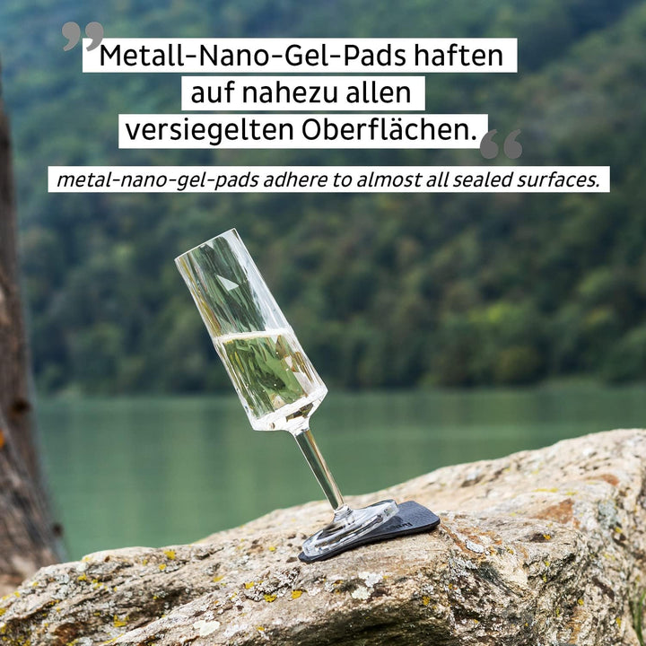 silwy® Hightech-Kunststoff-Magnet-Gläser inkl. Metall-Nano-Gel-Pads – rutschfeste Campinggläser, Boo