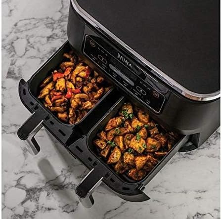 Ninja Foodi AF300UK Heissluftfritteuse mit zwei Zonen, 7,6 L, Schwarz