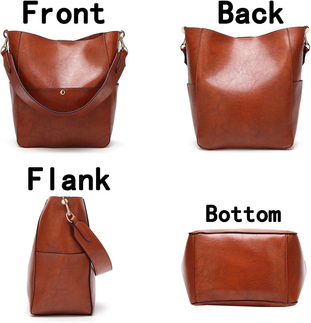 Molodo Damen-Handtasche, PU-Leder, Eimer, Geldbörse und Handtaschen, mittelgrosse Umhängetasche, Hob