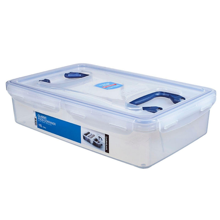 LocknLock PP CLASSIC Aufbewahrungsbox mit Deckel und Griffen | 10 L, 456 x 300 x 110 mm | 100 % Luft