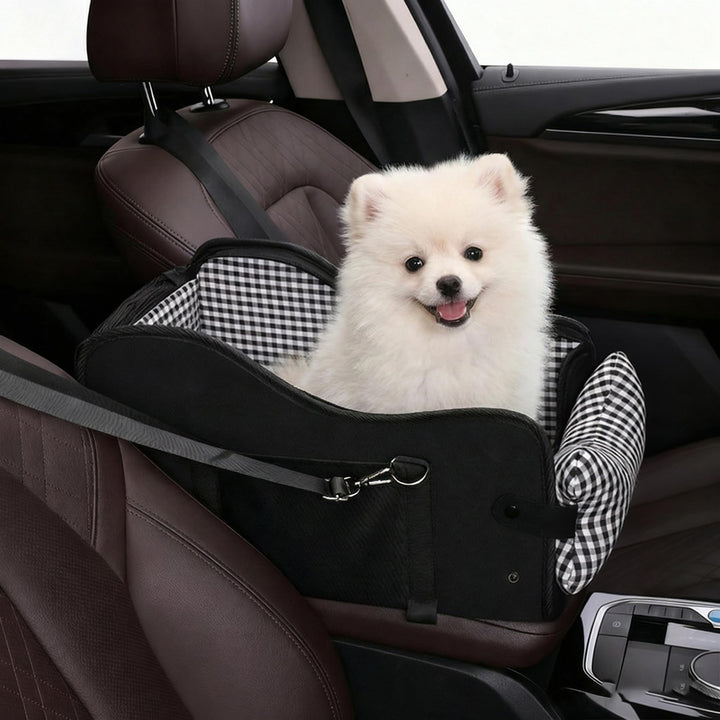 Hunde Autositz für Kleine Hunde & Katzen - Sicher auf Rücksitz, Beifahrersitz & Mittelkonsole mit Do