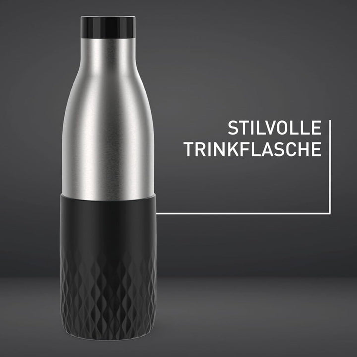 Emsa N31111 Bludrop Sleeve Trinkflasche | 100 % dicht | Quick-Press Verschluss | Ergonomischer 360°