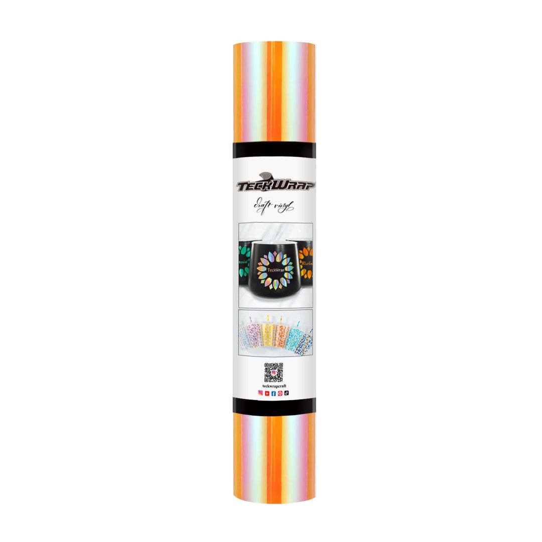 TECKWRAP Opal holografische Vinyl-Rolle, 0,3 m x 1,5 m, Beige / Orange, Beige