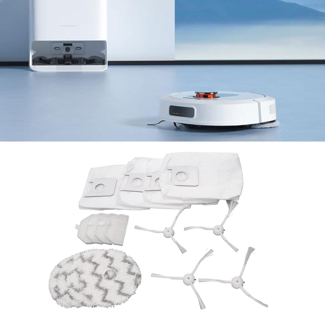 TOPINCN Kehrroboter-Zubehör Staubsauger-Ersatzkit für Roidmi Eva SDJ06RM Kehrmaschine, Inklusive 4 S
