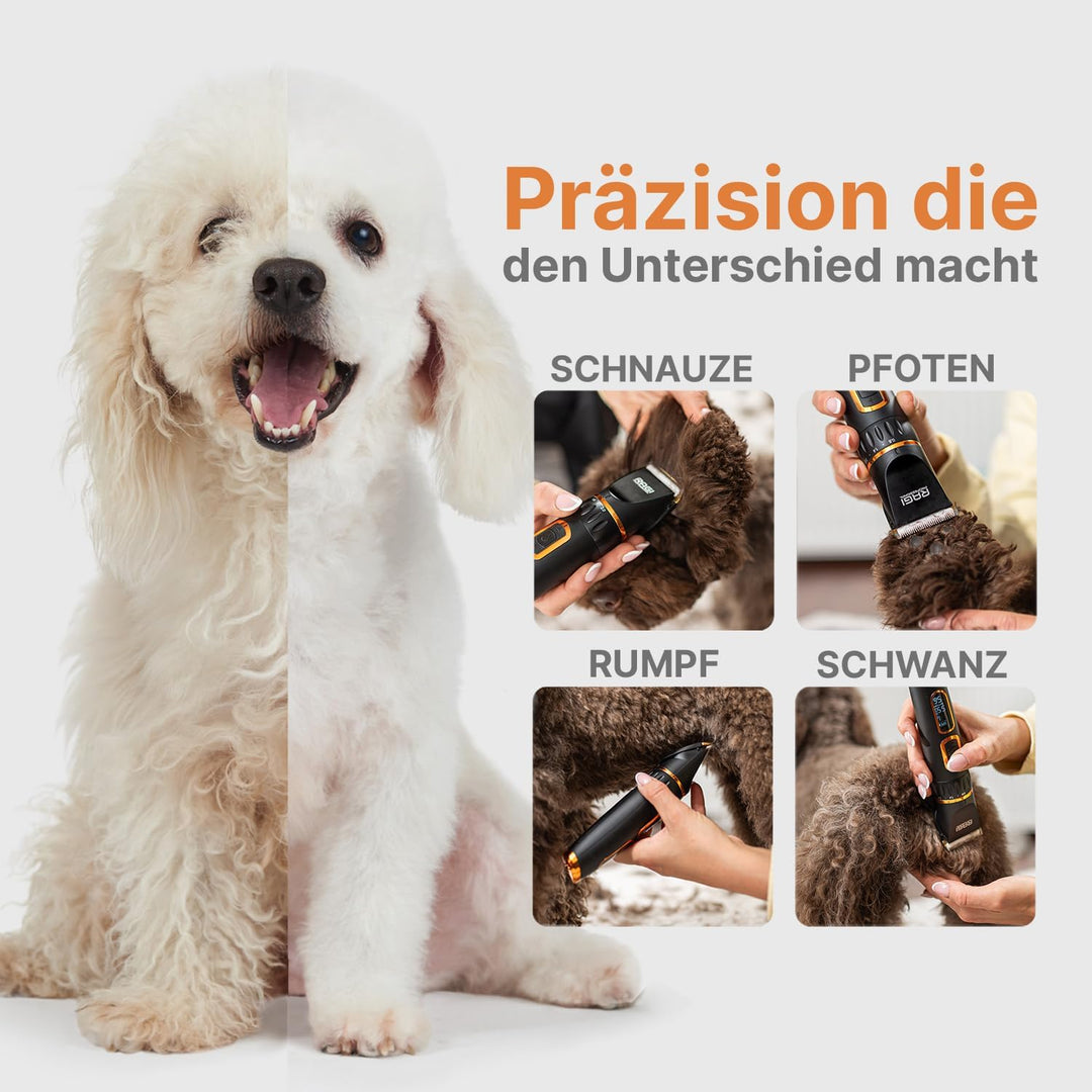 RAGI Hundeschermaschine - Schermaschine Hund Schnurlosen - Leise Wiederaufladbarer Hundehaarschneide