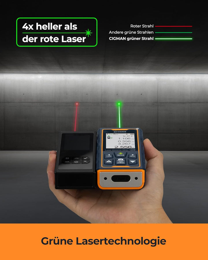 120M Laser Entfernungsmesser, CIGMAN entfernungsmesser mit Kamera, 4-Fach Zoom Kameraposition Laser-