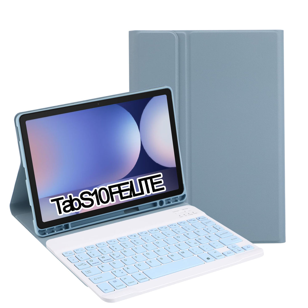 Tastatur mit Hülle für Samsung Galaxy Tab S 10 Lite & S10 FE & S9 FE, TPU Rückseite Hülle mit Magnet