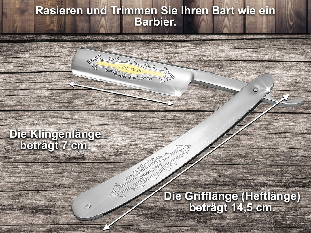 Rasiermesser-Set 7-Teilig Männer Rasier-Set Herren Geschenkidee Lederriemen Paste Solingen Rasierpin