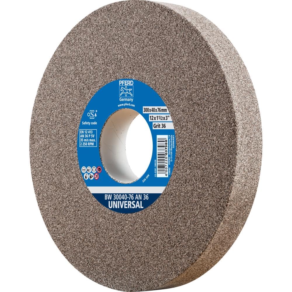 PFERD Schleifbockscheibe UNIVERSAL, 300x40x76mm, A36, 39009715 – Harte Schleifscheibe für universell