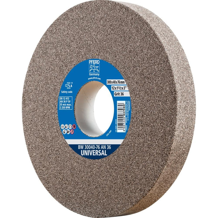 PFERD Schleifbockscheibe UNIVERSAL, 300x40x76mm, A36, 39009715 – Harte Schleifscheibe für universell