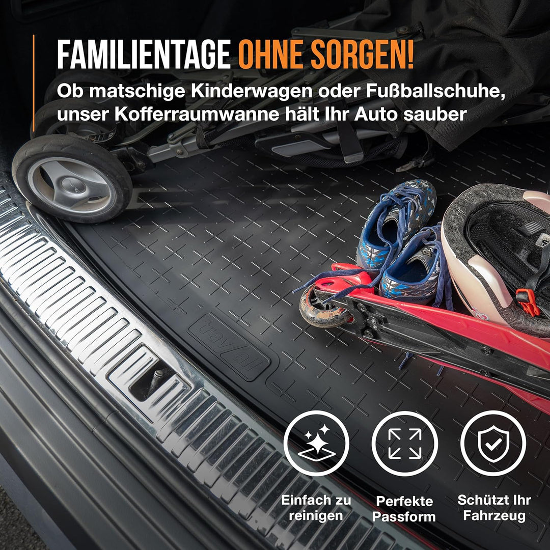 Travall CargoMat Liner Kofferraumwanne Kompatibel Mit Volkswagen Touran (2003-2015) TBM1020 - Massge