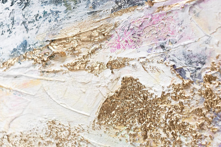 YS-Art Abstrakt Acryl Gemälde auf Leinwand heller Garten handgemalt Wandbilder Wohnzimmer modern Woh