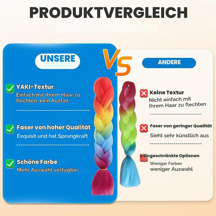 EMMOR Jumbo Flechthaarverlängerungen, 24 Zoll, hochtemperaturbeständige synthetische Fasern, 3 Stück