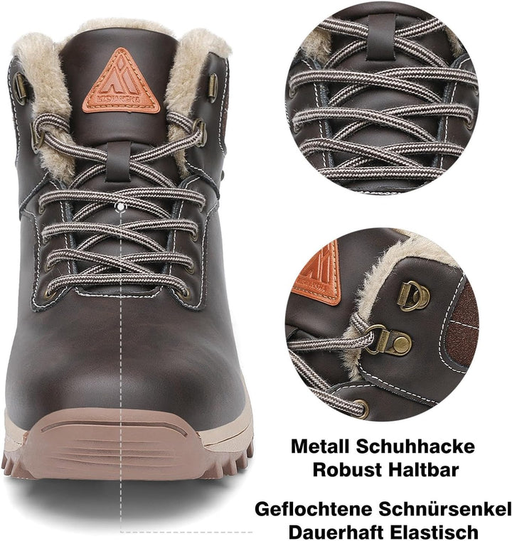 Mishansha Warme Gefütterte Winterschuhe Herren Damen Winterstiefel Wasserdicht Trekkingschuhe Wander