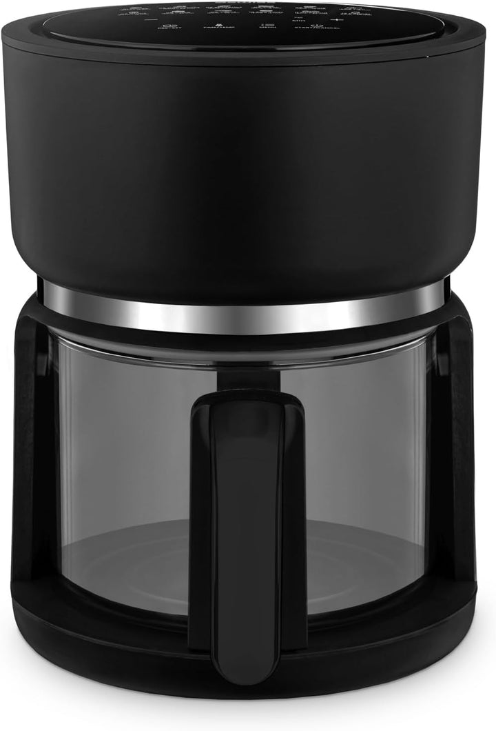 4SWISS Pure Glass – Fettfreie Heissluftfritteuse mit Glasschublade, Top Hygiene System, 12 Programme