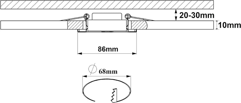 Trango 6er Set LED Einbaustrahler in Aluminium Rund 6729-069MOCOBSD inkl. 3 Stufen dimmbar Ultra Fla