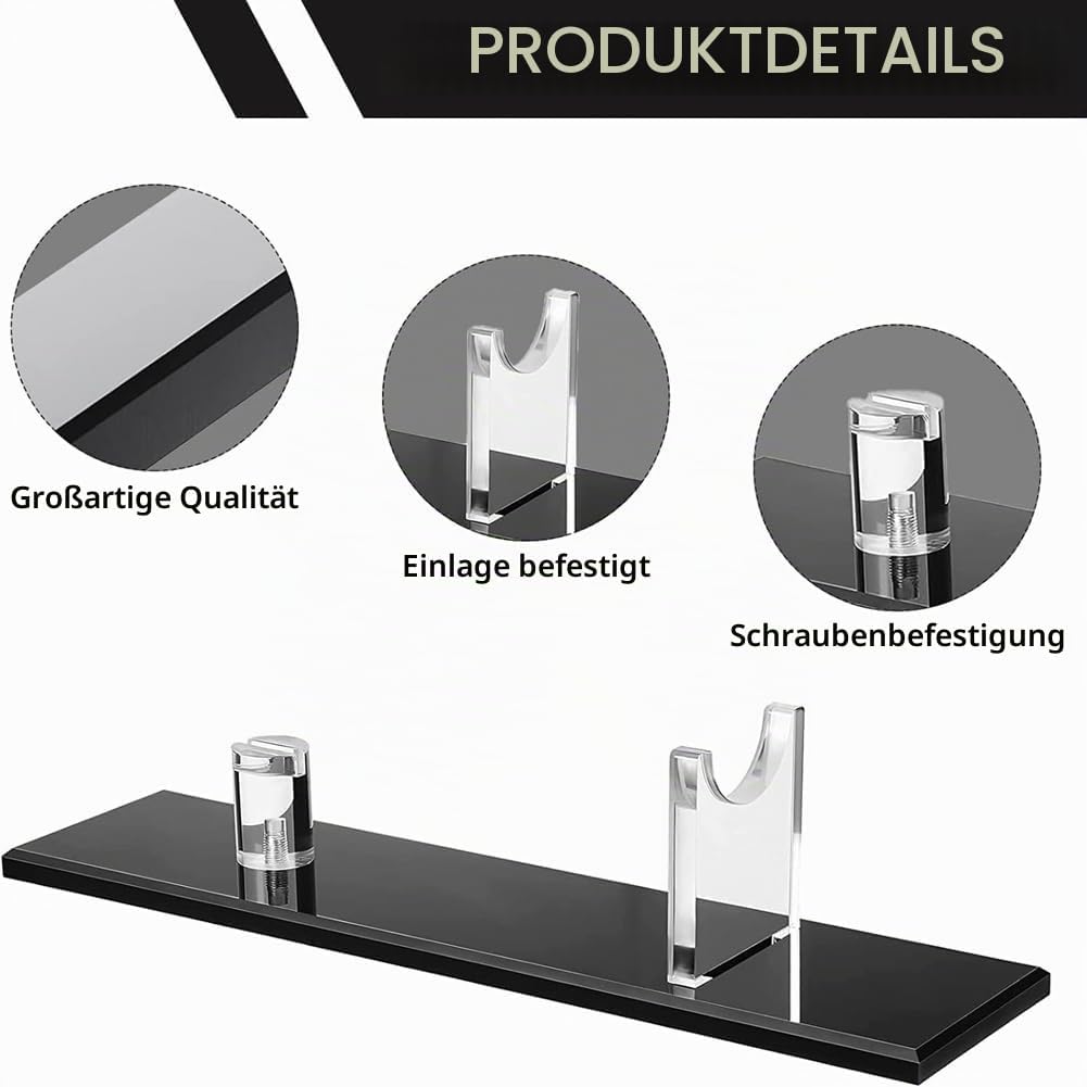 Sudemota 2x Messer-Feststellanzeige-Standfuss-Tischmesser-Anzeigehalter Acryl-Messerkasten Einzelner