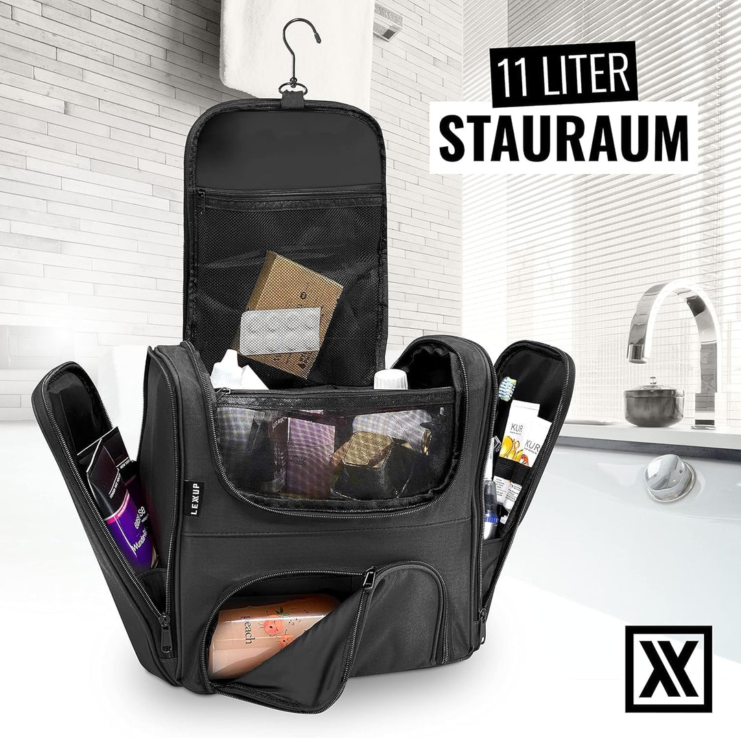 LEXXUP Kosmetiktasche XXL Kulturbeutel zum Aufhängen [11L Stauraum] 1 STK Kulturtasche Damen Kulturb
