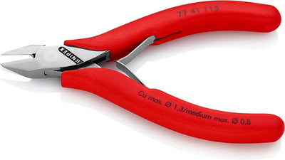 Knipex Elektronik-Seitenschneider mit Mehrkomponenten-Hüllen 115 mm 77 41 115 spitzer Kopf, ohne Fac