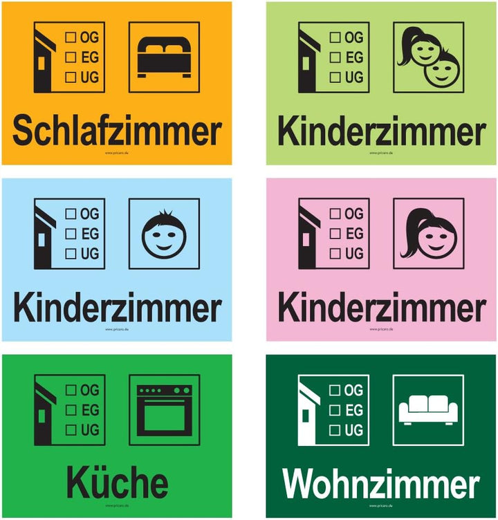 PRICARO Umzugsaufkleber "Komplettpaket Haus", 180 Stück Komplettpaket Haus - 180 Stück, Komplettpake