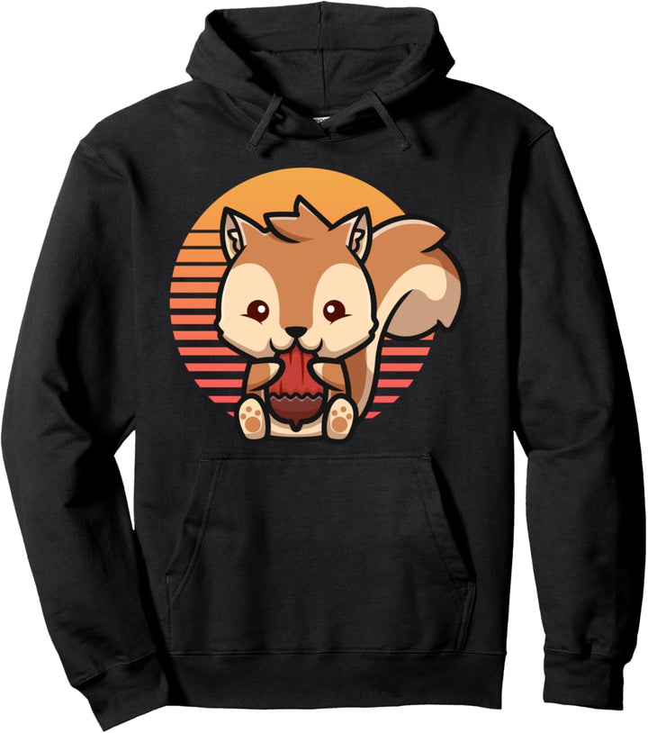Retro Squirrel Shirt Sunset Squirrel Gifts Squirrel Lovers Pullover Hoodie