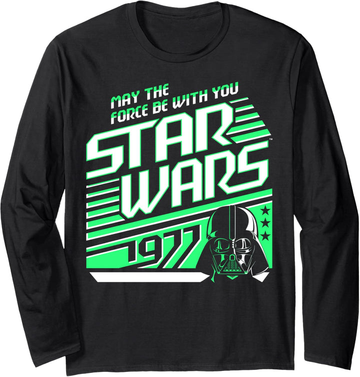 Star Wars Darth Vader Neon Retro Stripes Langarmshirt