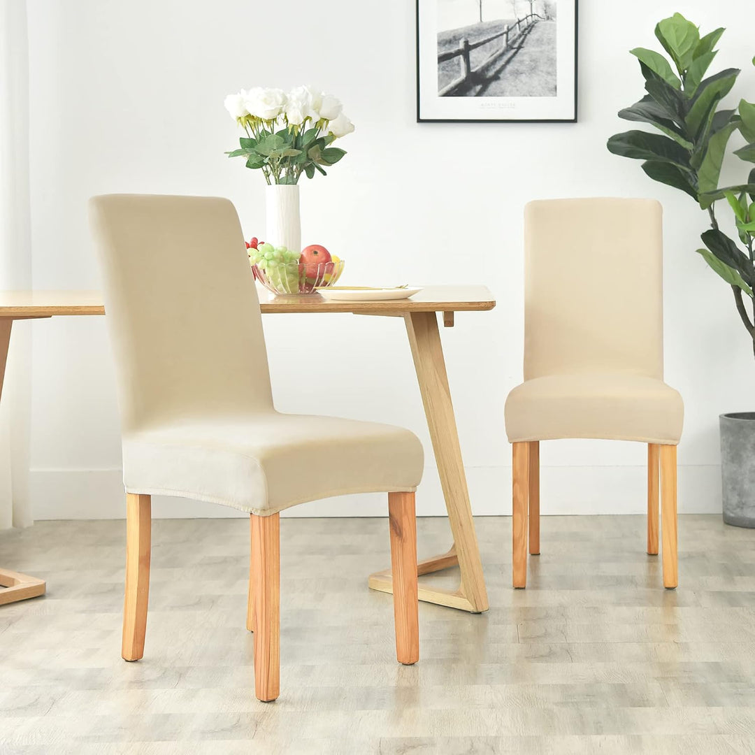 Morwealth 2er 4er 6er Set Stuhlhussen, Stuhlbezug für Esszimmer Waschbar Samt Stretch Stuhl hussen U