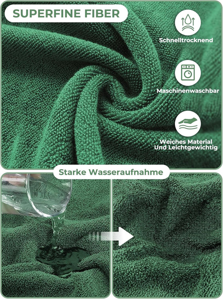 Bademantel für Hunde, Hundebademantel Aus Mikrofaser, Verstellbares Halsband Mit Klettverschluss Sch