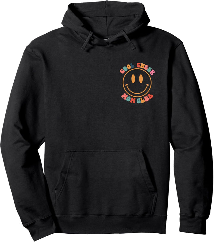 Cool Cheer Mom Club groovy Vorder- und Rückseite Pullover Hoodie