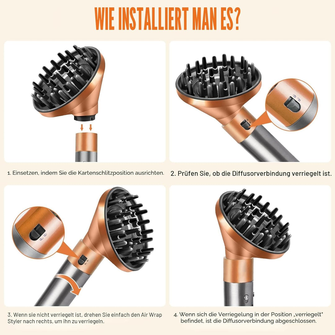 Verbesserter Diffusordüsenaufsatz für Dyson für Airwrap, Umwandlung von Airwrap Styler auf Haartrock