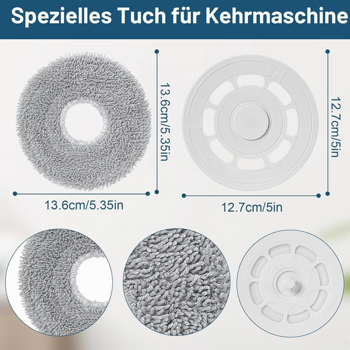 Wischtücher mit Ersatzhalterung für Roborock Qrevo S/Qrevo Master/Qrevo Pro/Qrevo Plus/Qrevo Maxv/Qr