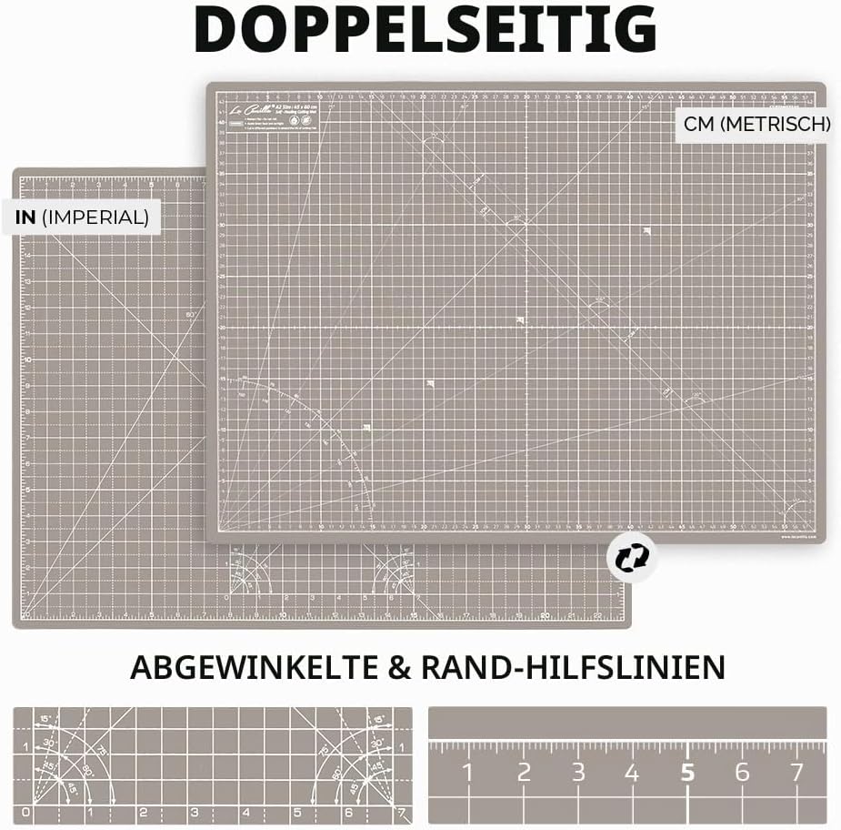 La Canilla Schneidematte A2 Selbstheilend (60x45 cm - 24x18") Cutting Mat Schneideunterlage für Bast