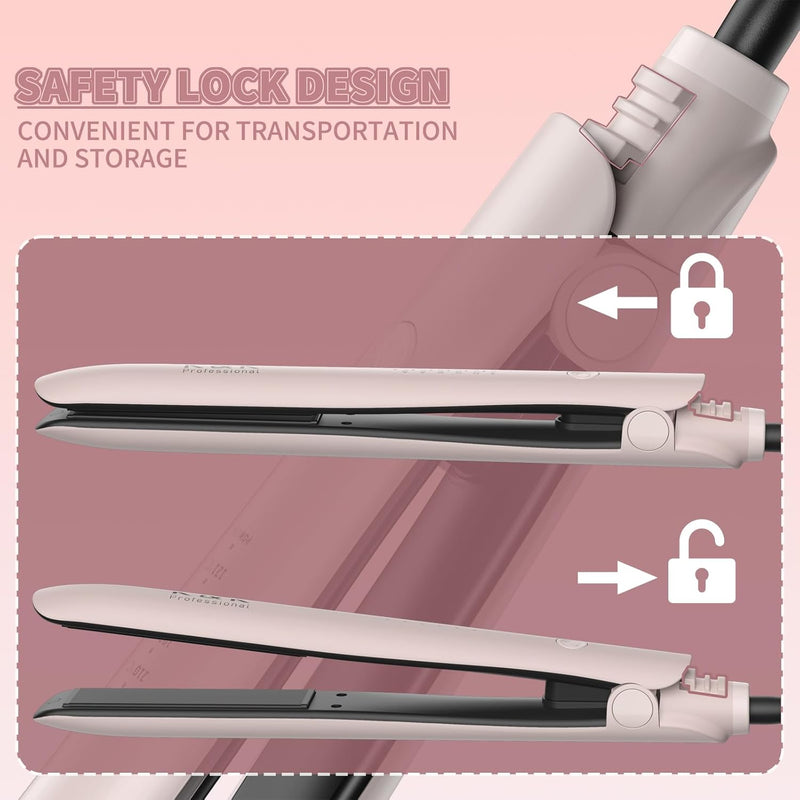 K&K 2 in 1 Glätteisen Locken und Glätten, 20s Schnellaufheizung, Titanplatten Ionen Haarglätter für