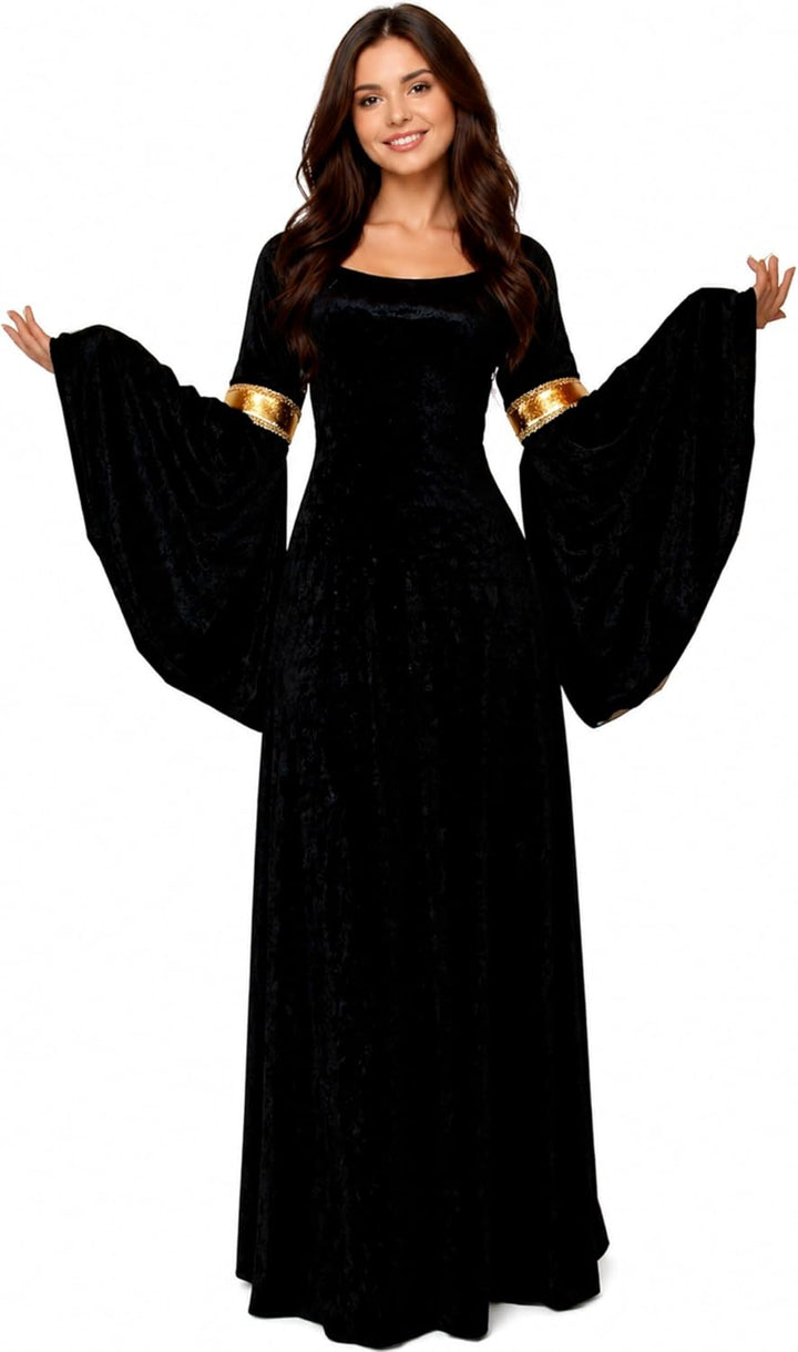 MAYLYNN 10923-M - Mittelalter Kostüm Elbentraum, Grösse M, schwarz, M