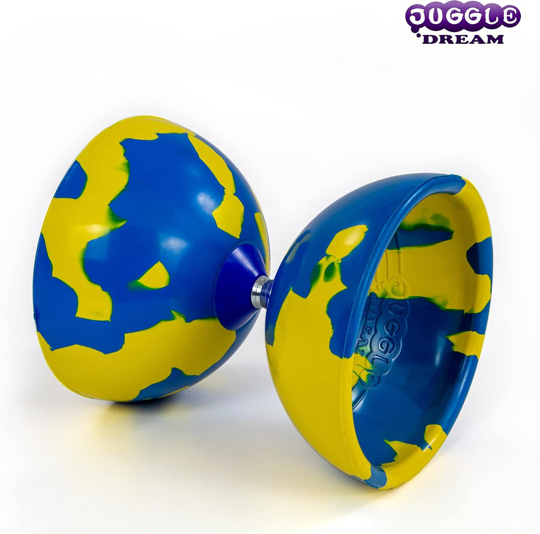 Juggle Dream Jester Diabolo Jonglierset – Fester Achse Profi-Diabolo mit Superglass-Handstäben, Onli