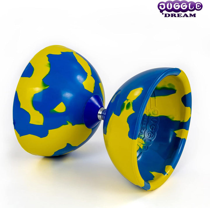 Juggle Dream Jester Diabolo Jonglierset – Fester Achse Profi-Diabolo mit Superglass-Handstäben, Onli