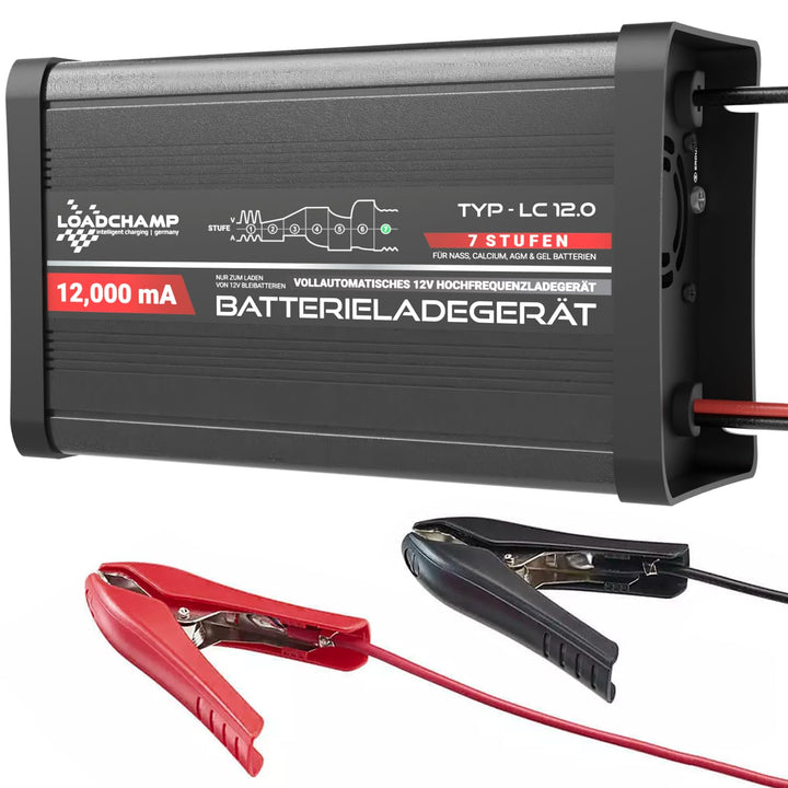 Loadchamp 12A automatisches Batterie Ladegerät AGM Gel Calcium Auto LKW Batterie 12V