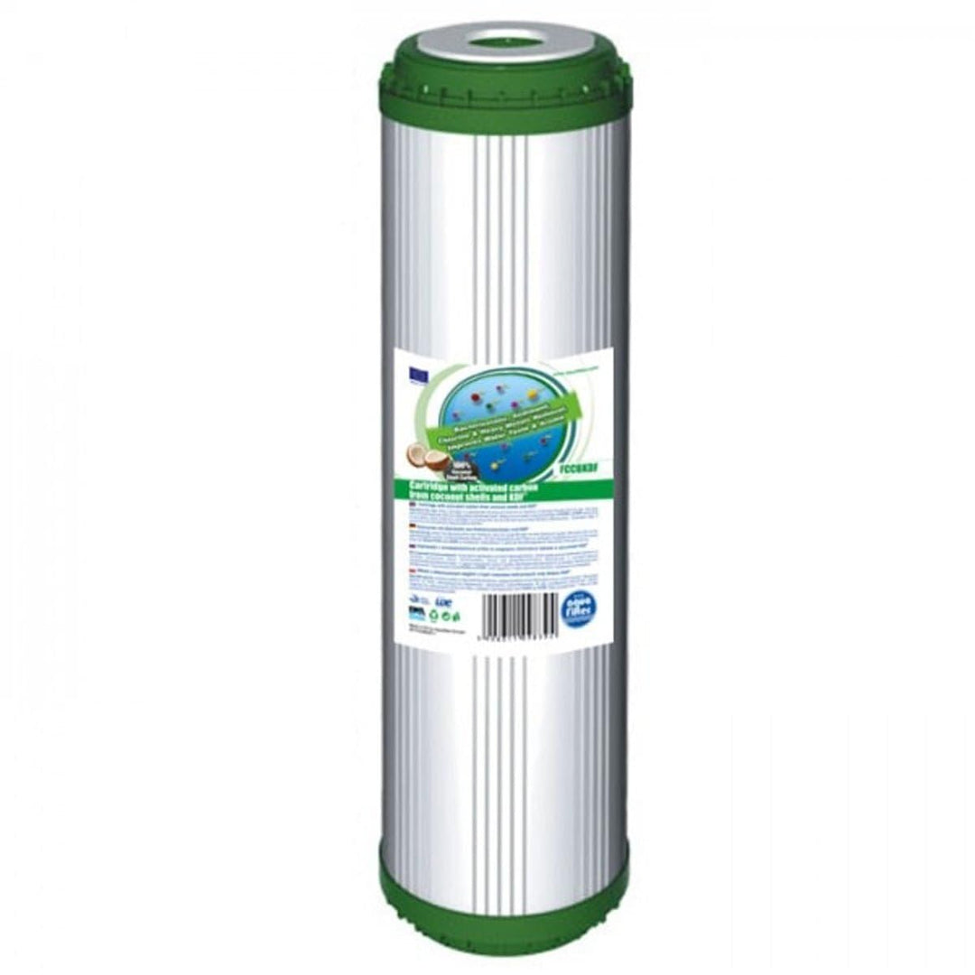 1 x Aquafilter 25,4 cm Standard Wasser Filter gefüllt mit Aktivkohle und Kokosnussschale kdf-55 anti