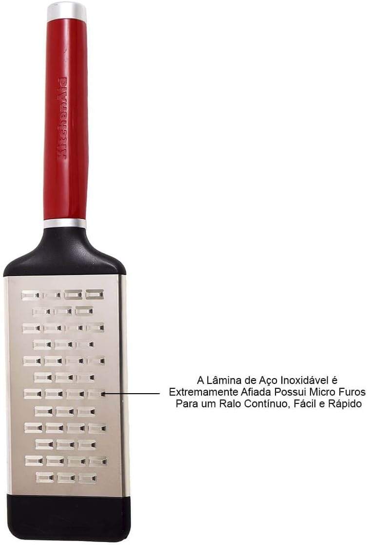 KitchenAid Käsereibe, 2-seitige Reibe aus geätztem Edelstahl mit mittelfeinen Reibelöchern –Empire R