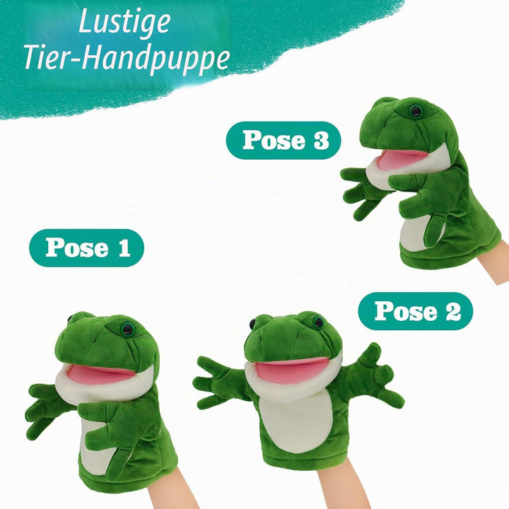 lilizzhoumax Frosch Kuscheltier, Simuliertes Tier Frosch Handpuppe aus Plüsch, Kawaii Niedliches Rol